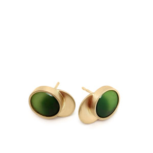 minimalistiske øreringe med grøn jade