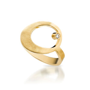 Guldring med brilliant