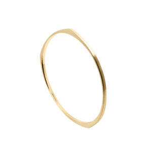 smal minimalistisk guldarmring med mat yderside